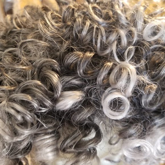 READY to Ship Today- Gray Black Afro Big Curly Full Wig!! main image 9